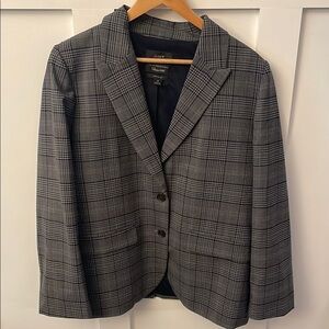 J.Crew Gray blue Tollegno Plaid Blazer size 18